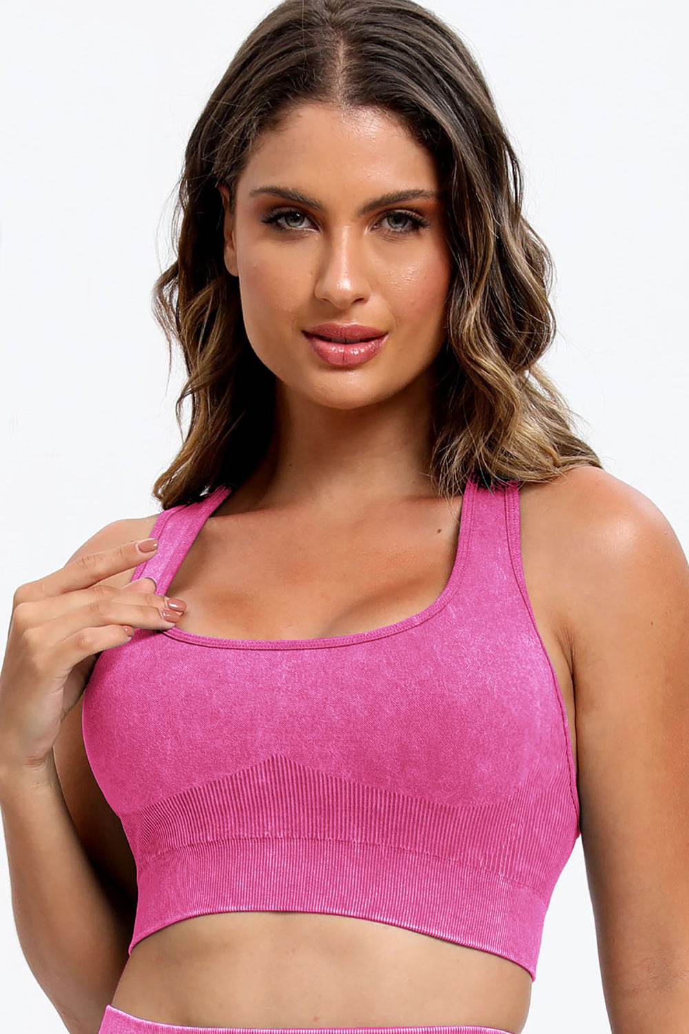3 Piece Washed Square Neck Wide Strap Active Set - UnLaced Boutique