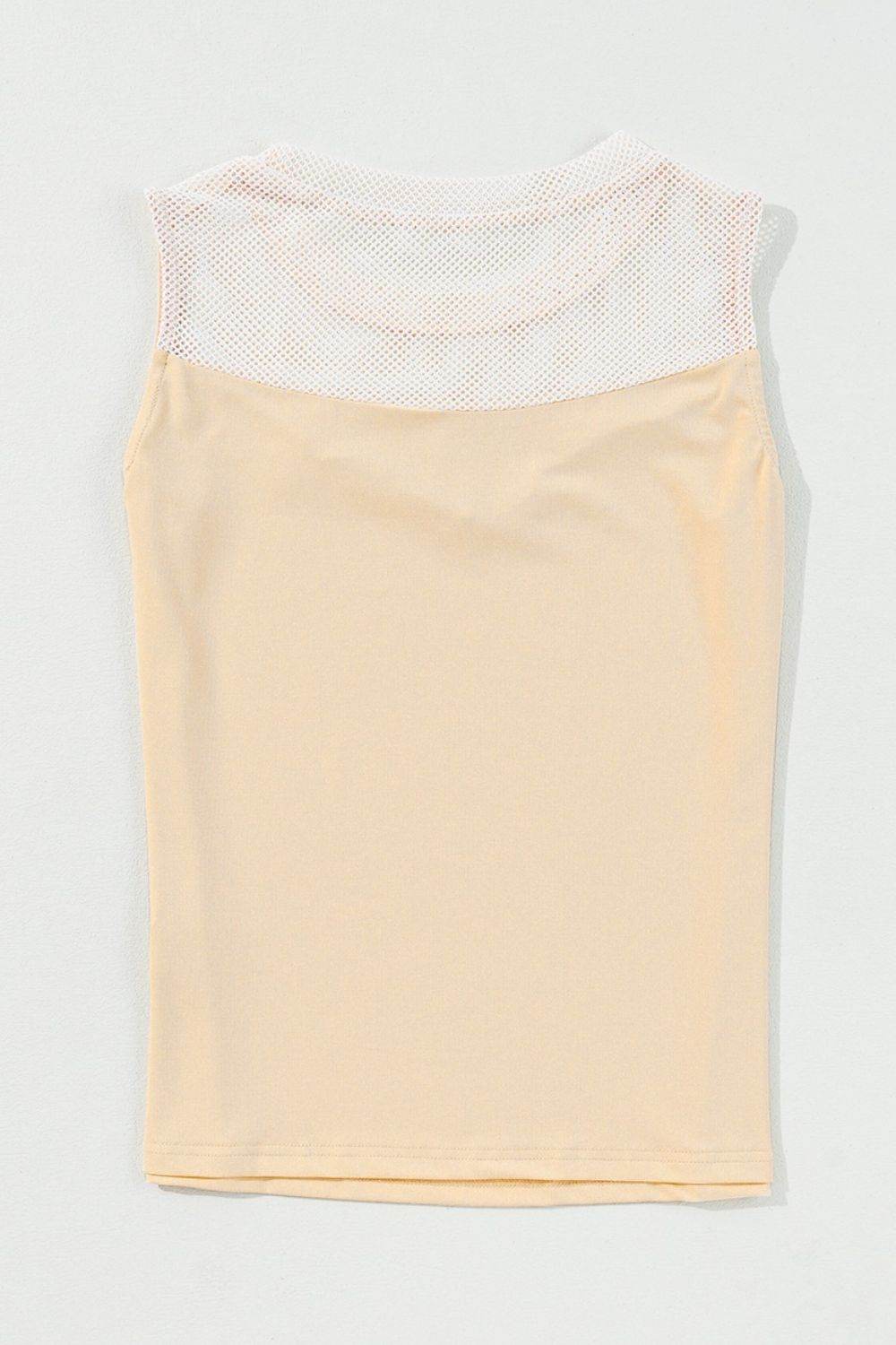 Mesh Patchwork Crew Neck Tank - UnLaced Boutique