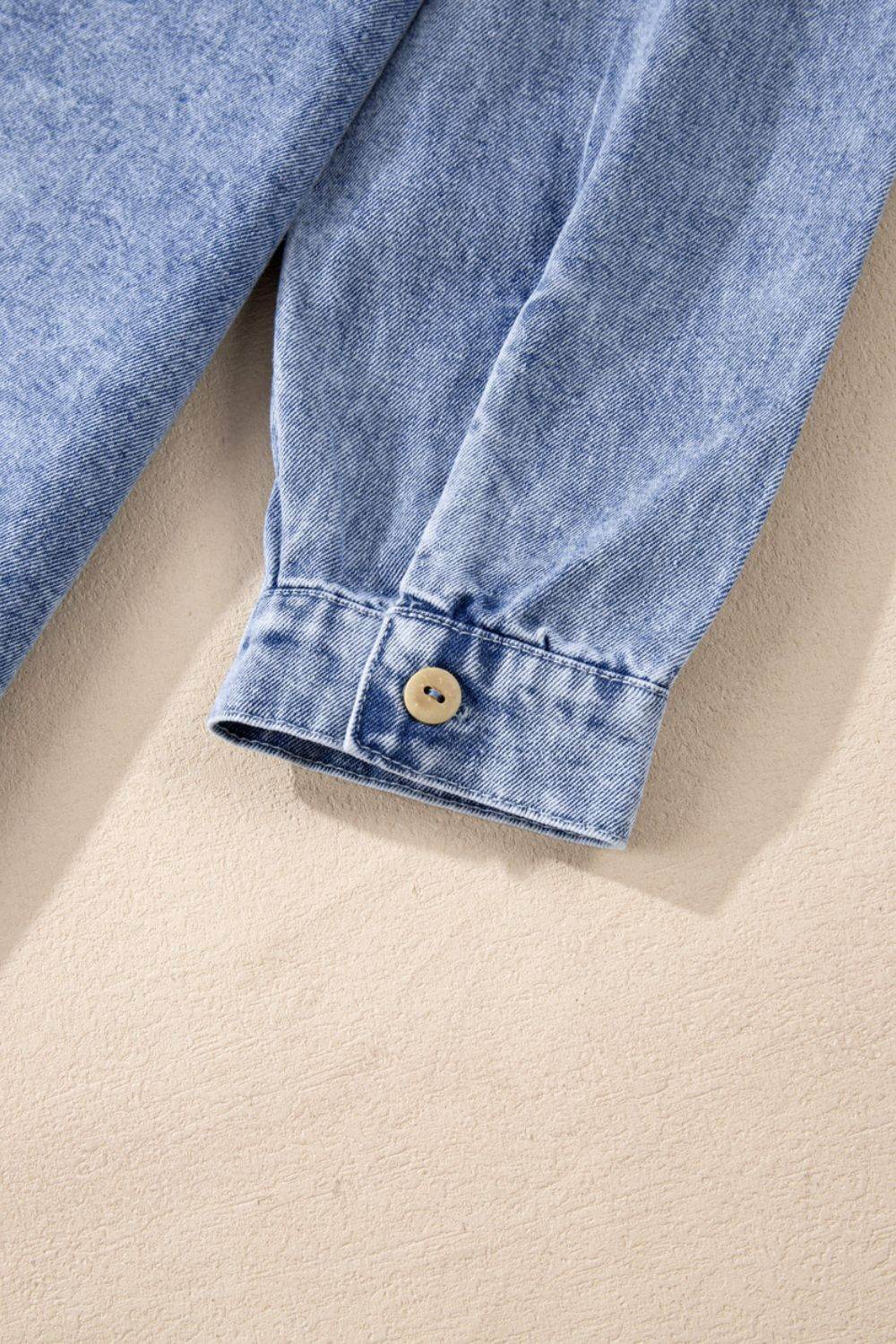 Raw Hem Button Down Long Sleeve Denim Dress - UnLaced Boutique