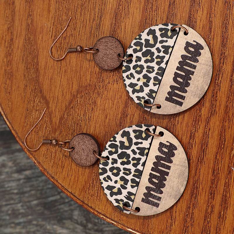 Wooden Leopard Round Shape Earrings - UnLaced Boutique
