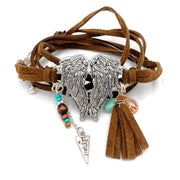 Angel Wing Freedom Suede Wrap Bracelet - UnLaced Boutique