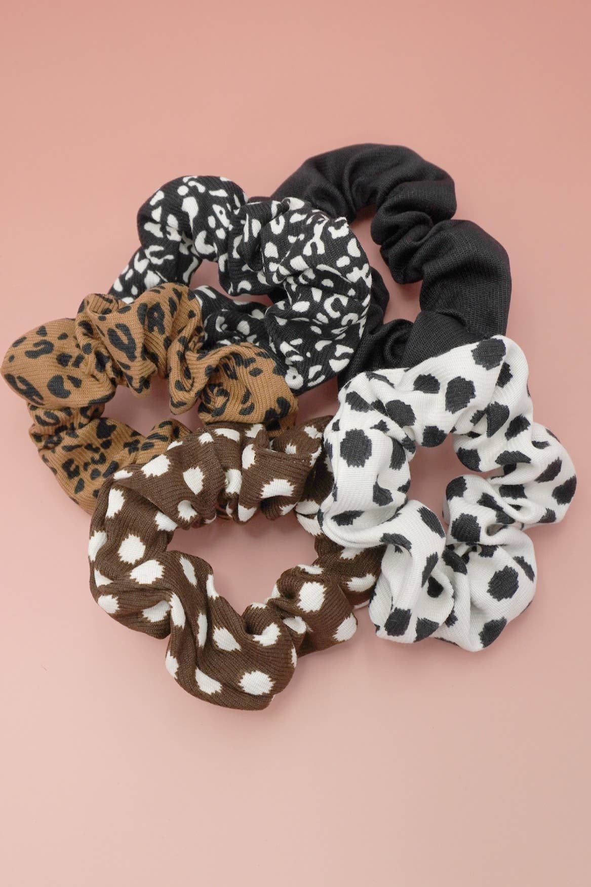 ANIMAL PATTERN SCRUNCHIES SET OF 5 - UnLaced Boutique
