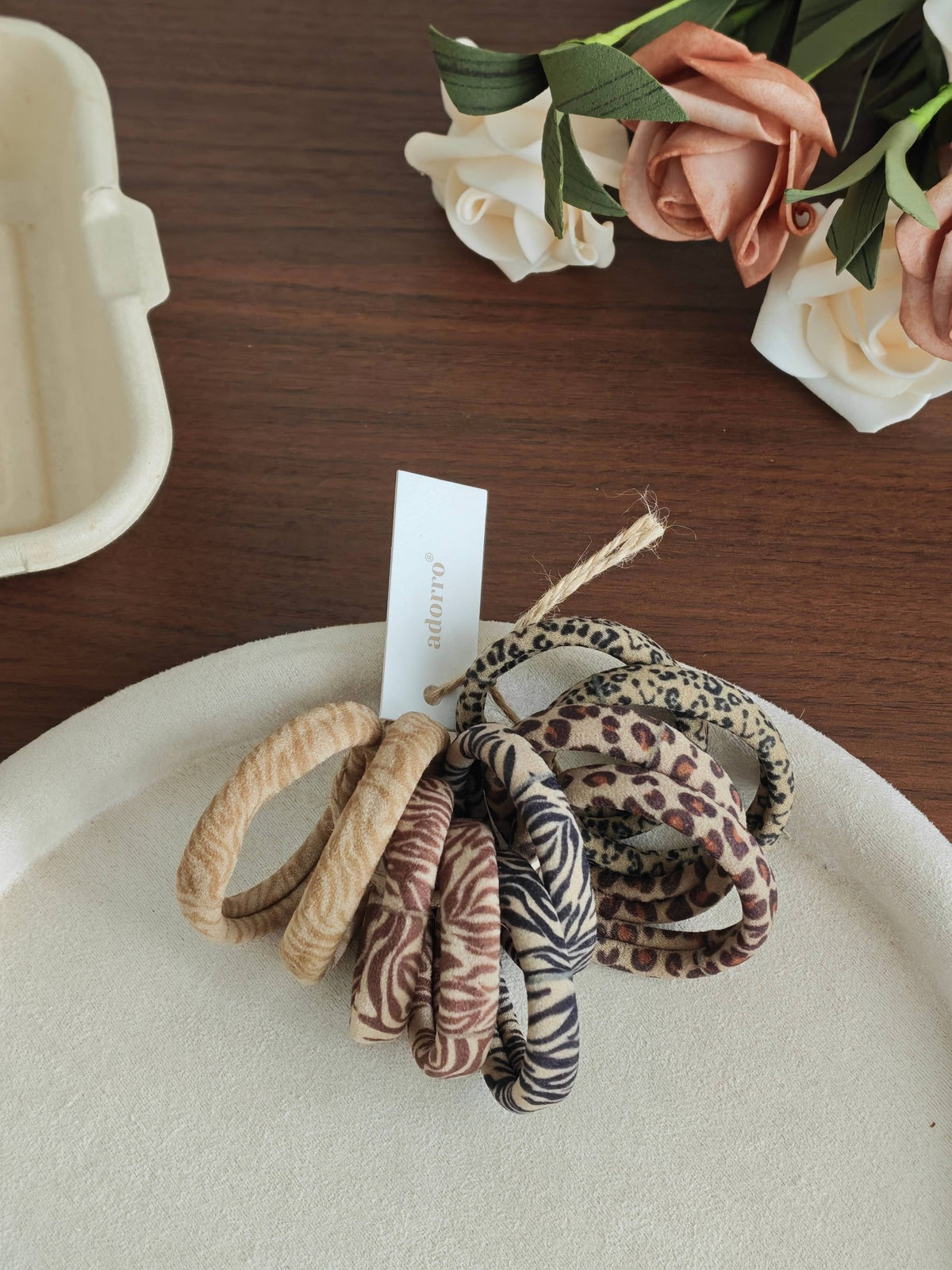 Animal Print Skinny Seamless Hair Ties (Set of 10) - UnLaced Boutique