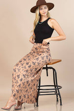 AV1244 - BELLA WESTERN BUCKING HORSES PRINT KNIT MAXI SKIRT - UnLaced Boutique