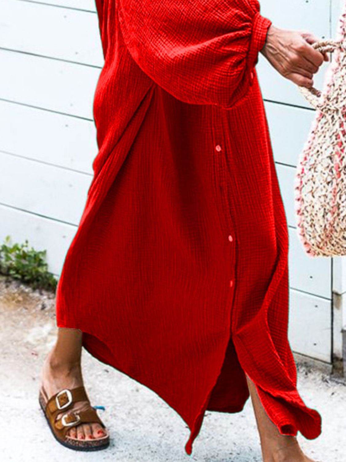 Button Down Long Sleeve Maxi Shirt Dress - UnLaced Boutique