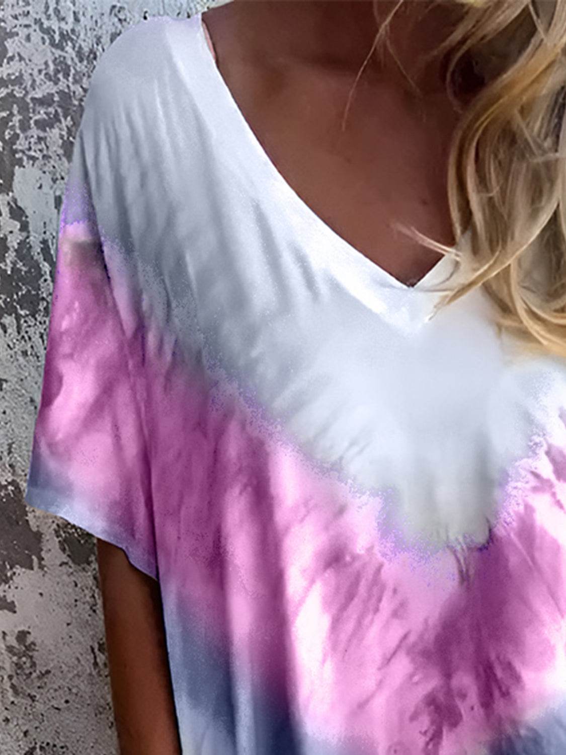 Full Size Pocketed Tie-Dye Short Sleeve Dress - UnLaced Boutique