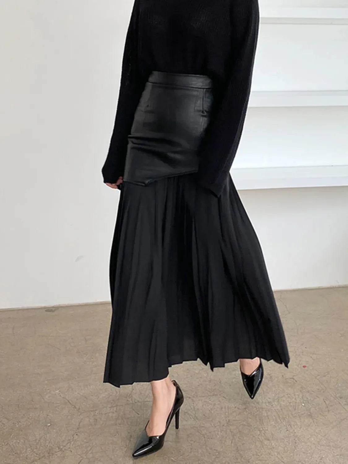 Patchwork Contrast Pleated Skirt - UnLaced Boutique