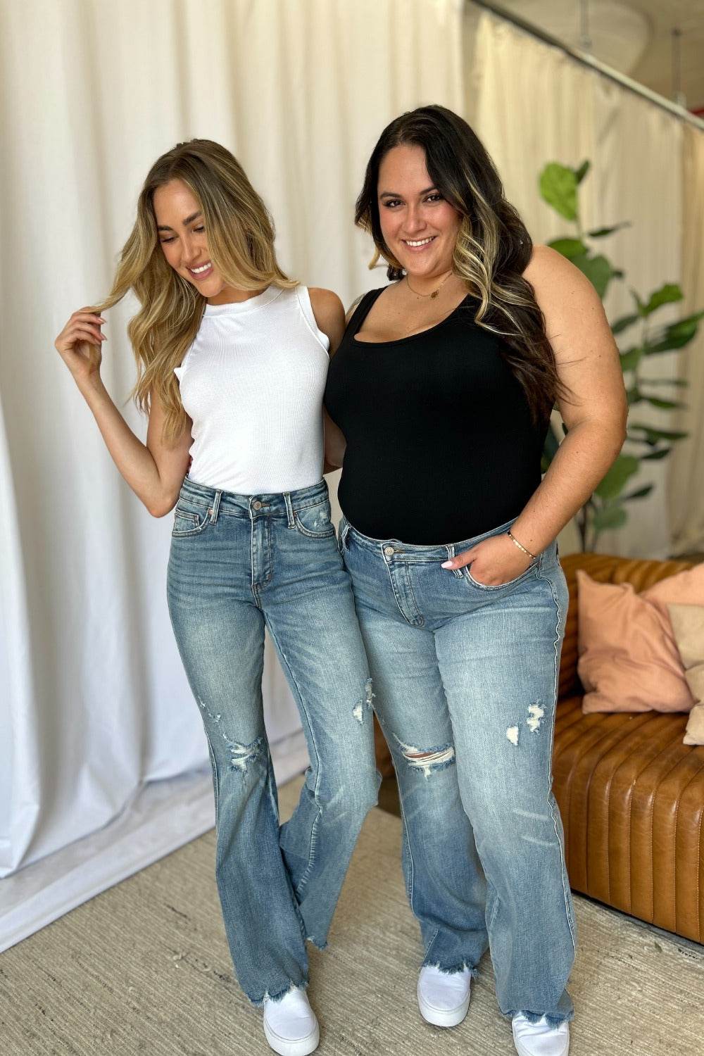 Judy Blue Full Size Medium Rise Tummy Control Destroy Flare - UnLaced Boutique