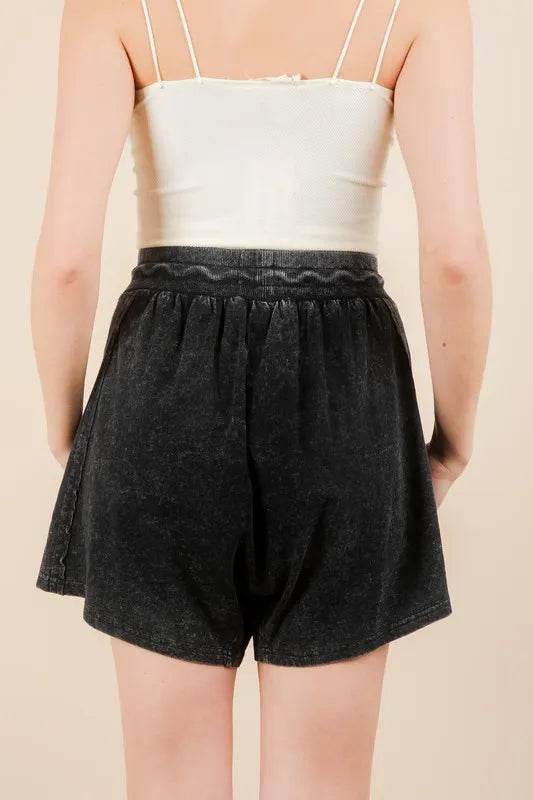 VERY J Mineral Washed Comfy Baggy Shorts - UnLaced Boutique