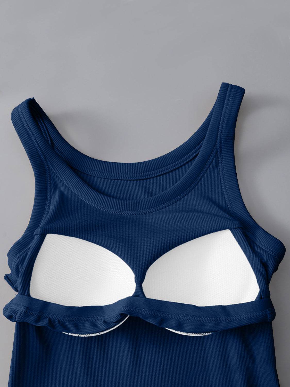 Round Neck Tank with Bra - UnLaced Boutique