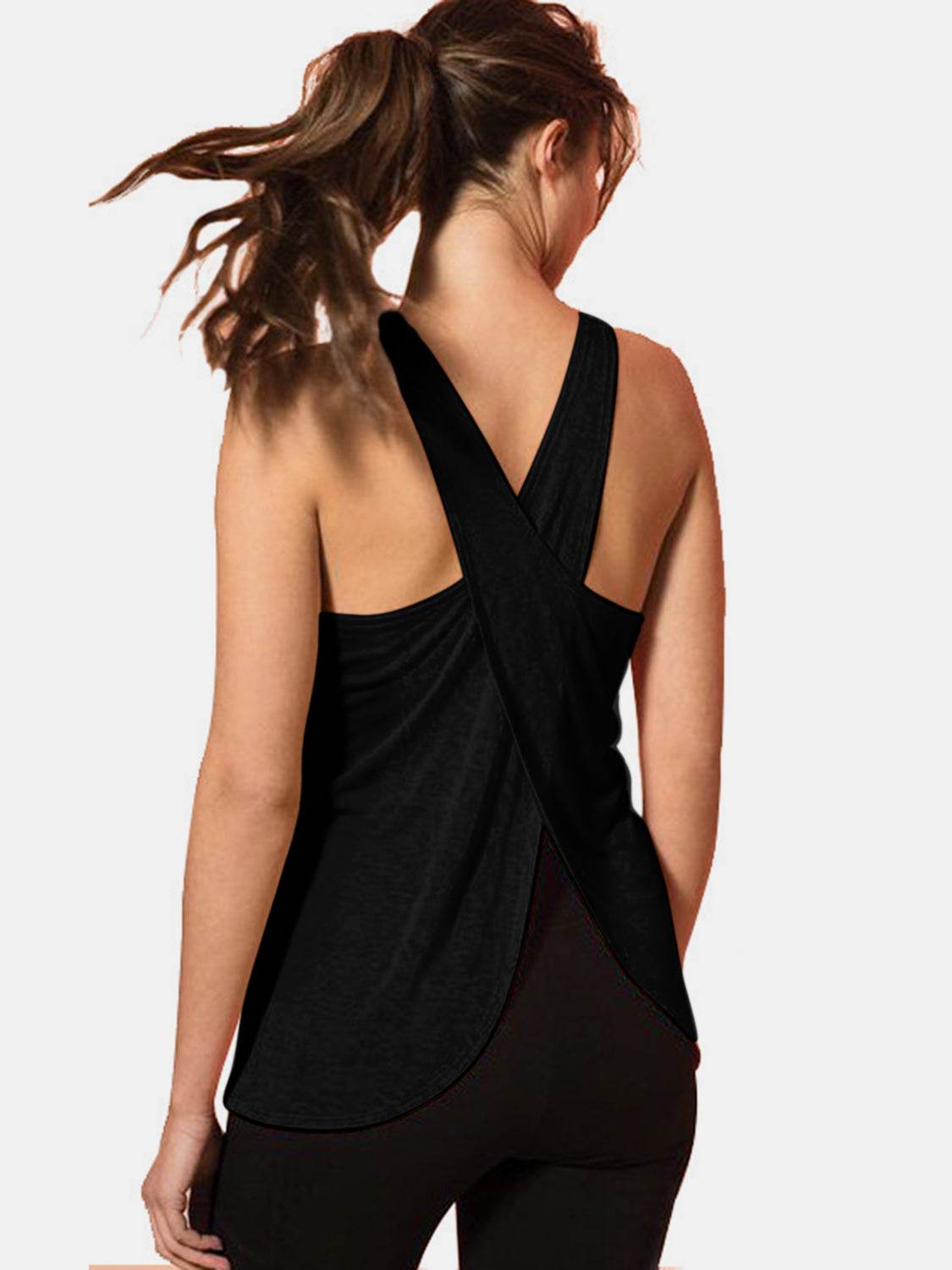 Crisscross Scoop Neck Active Tank - UnLaced Boutique