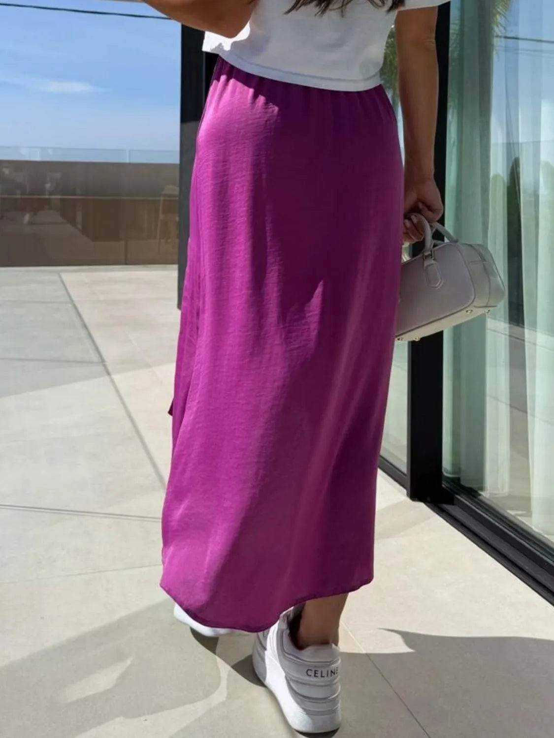 Slit Elastic Waist Skirt - UnLaced Boutique