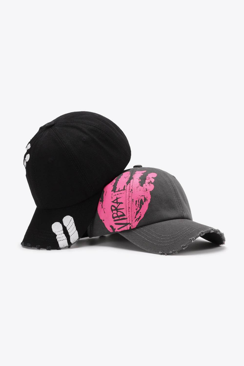 VIBRA Graphic Distressed Adjustable Baseball Cap - UnLaced Boutique