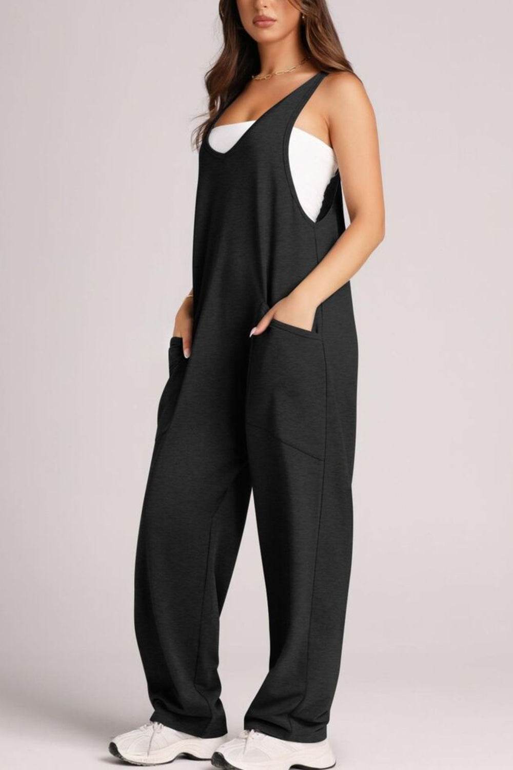 Lovelet V-Neck Wide Strap Overalls - UnLaced Boutique