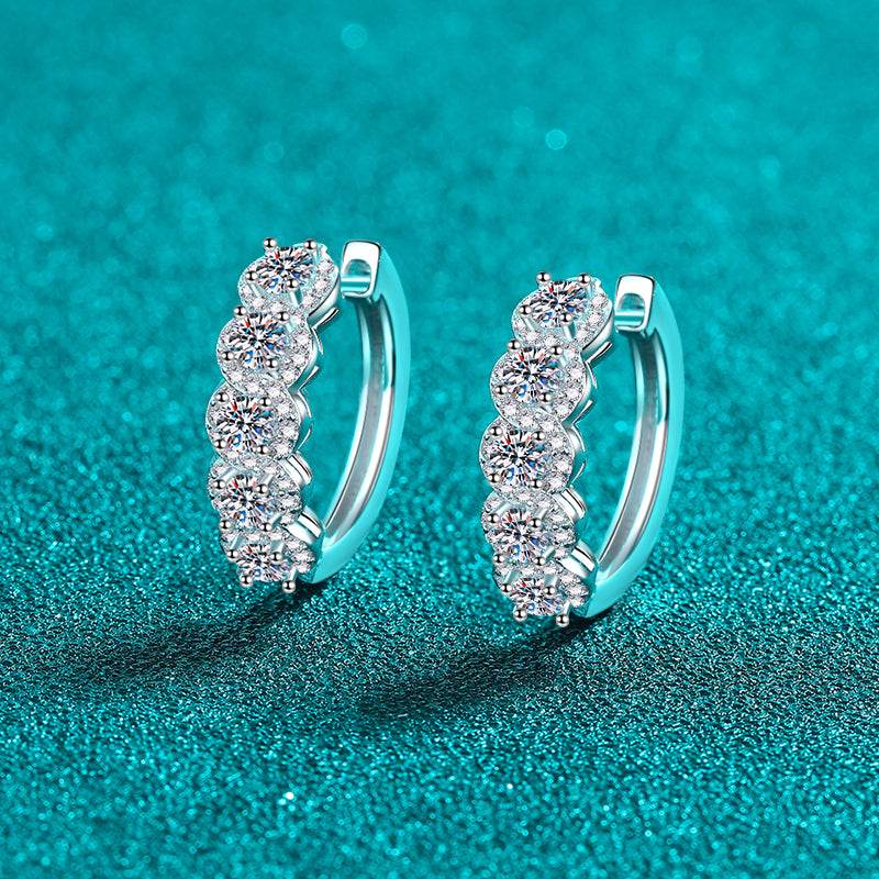 1 Carat Moissanite Zircon 925 Sterling Silver Huggie Earrings - UnLaced Boutique