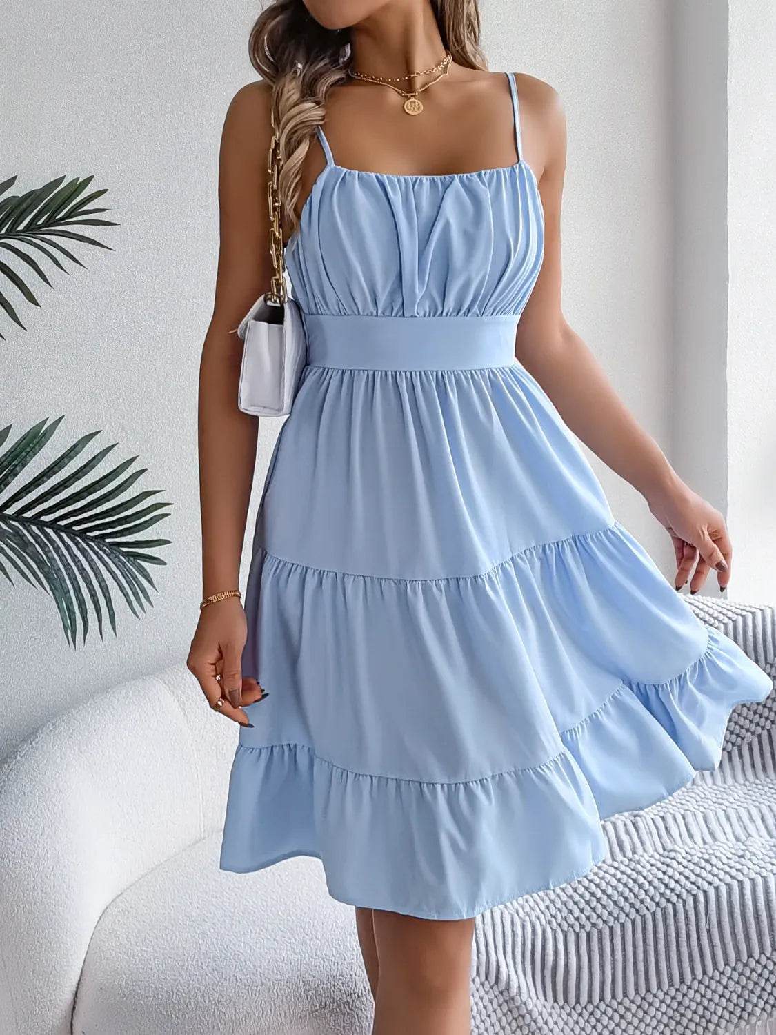 Smocked Back Tiered Cami Dress - UnLaced Boutique