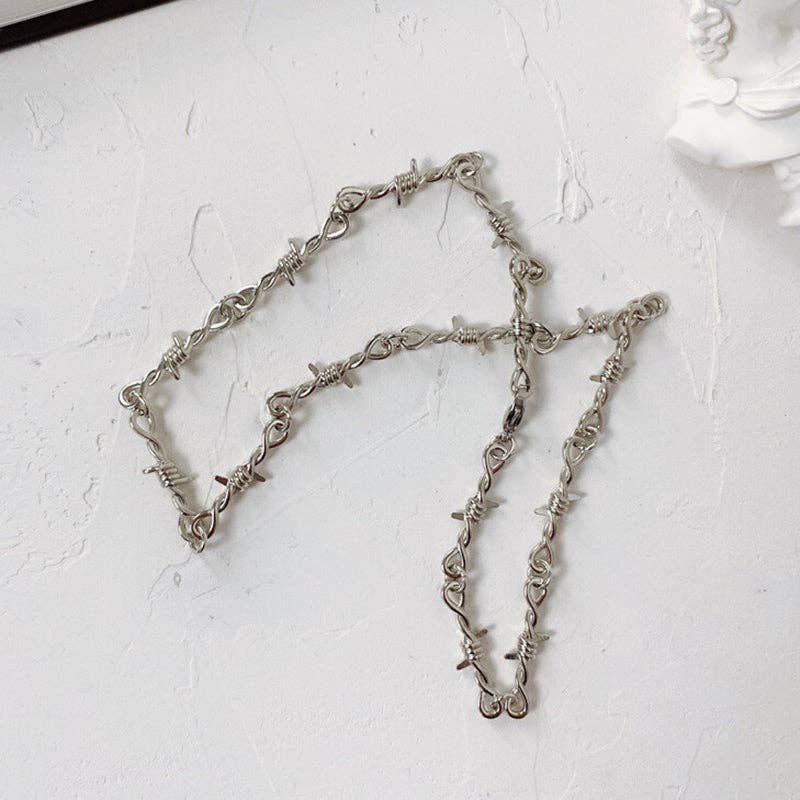Barbed Wire Barbed Chain Necklace - UnLaced Boutique