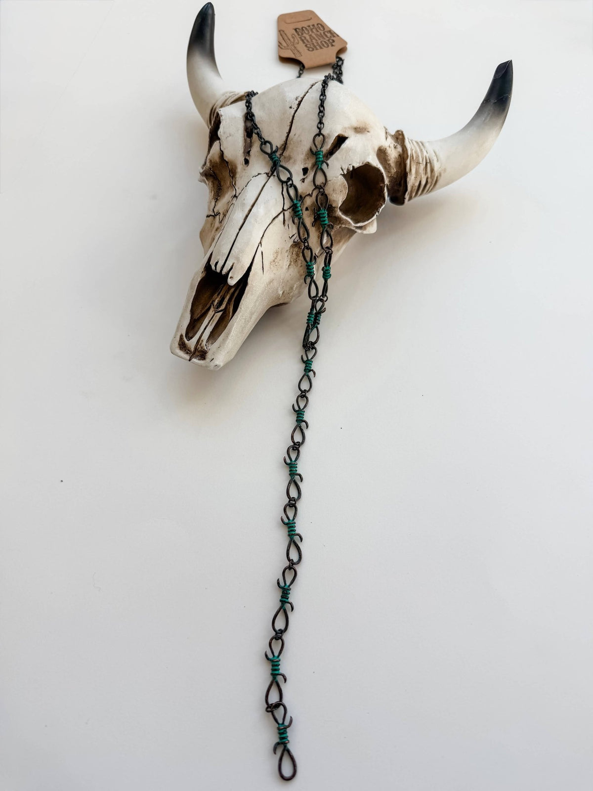 Barbed Wire Y Necklace Western Pendant Necklace - Silver - UnLaced Boutique