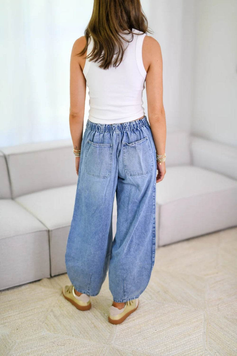 Drawstring Jeans with Pockets - UnLaced Boutique
