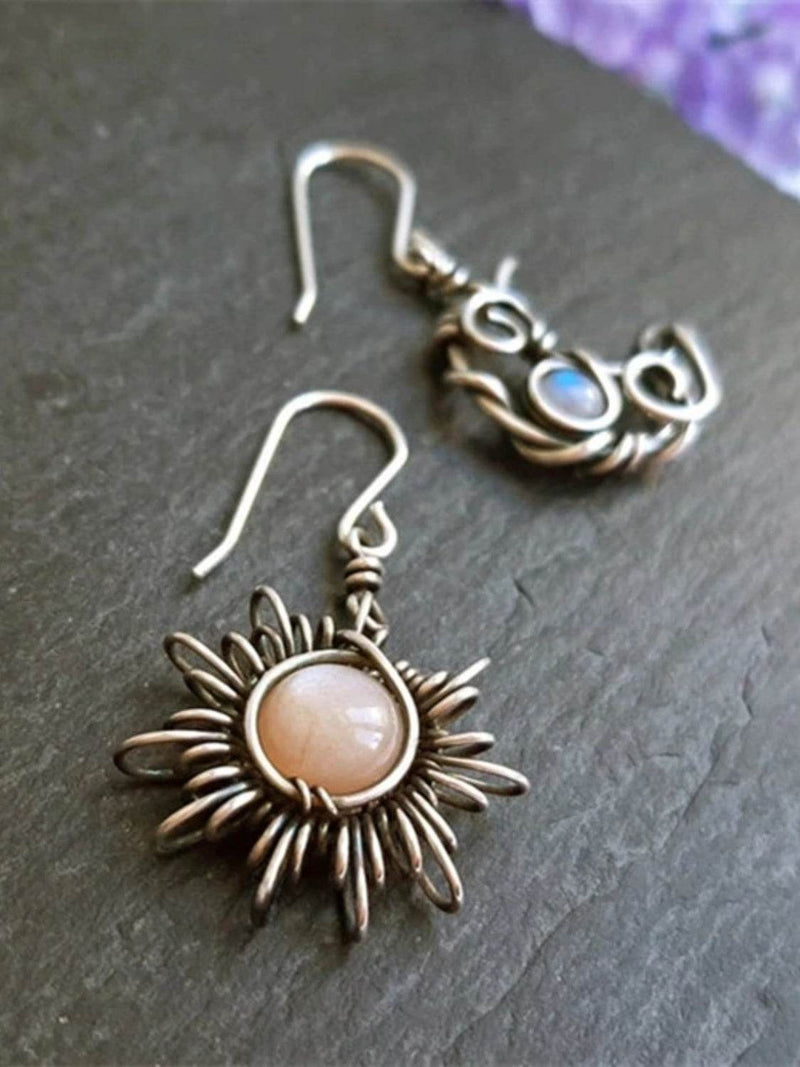 Alloy Moon & Sun Dangle Earrings - UnLaced Boutique