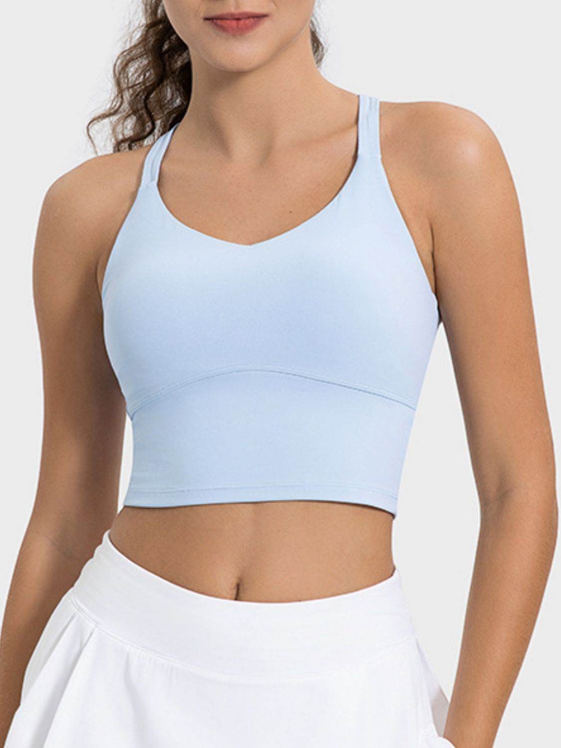 Millennia Crisscross Round Neck Active Tank - UnLaced Boutique