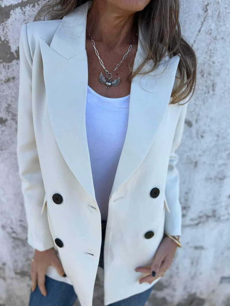 Full Size Collared Neck Long Sleeve Blazer - UnLaced Boutique