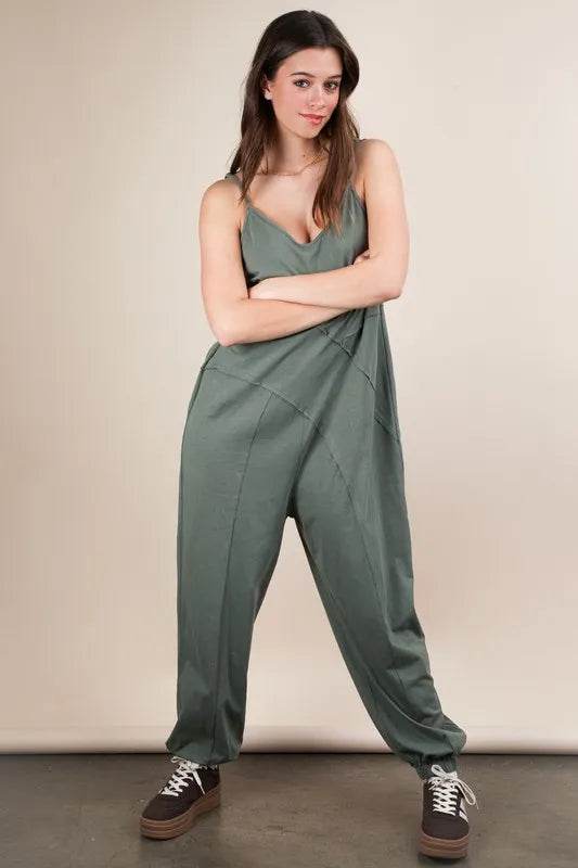 VERY J Sleeveless Knit Comfy Casual Jumpsuit - UnLaced Boutique