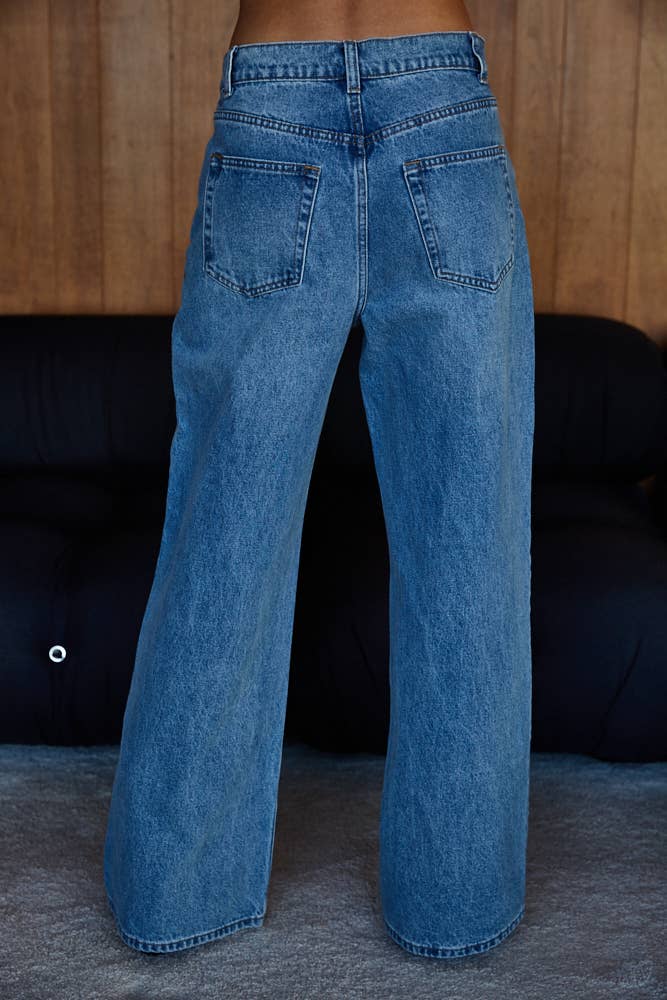 BD340 | Woven Cotton Viscose Denim Straight Leg Pants - UnLaced Boutique