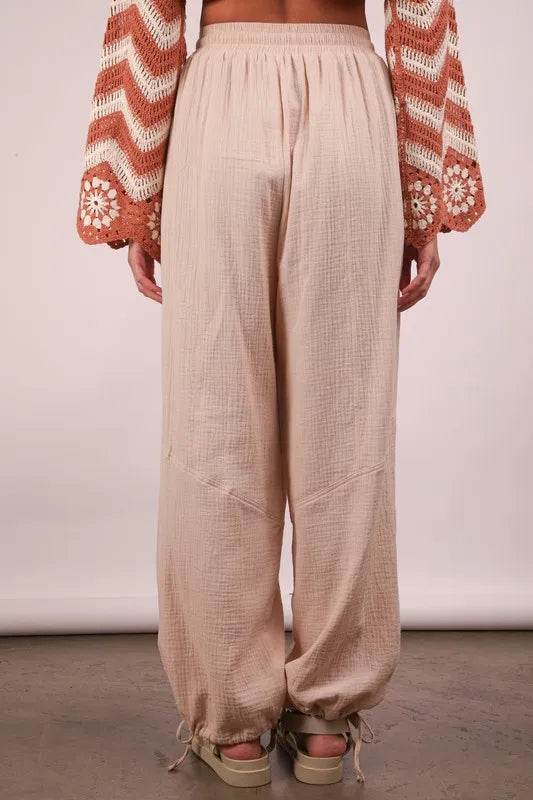 VERY J Wide Leg Gauze Solid Pants - UnLaced Boutique