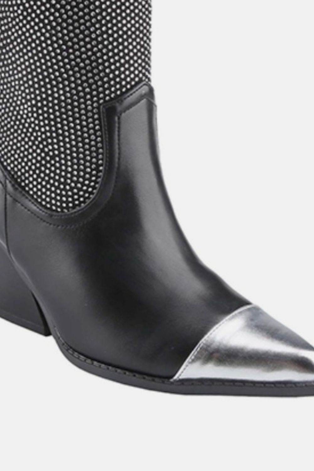 Weeboo Chunky Heel Rhinestone Western Cowboy Boots - UnLaced Boutique