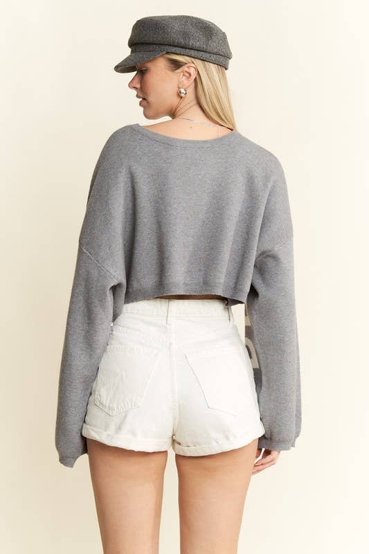 BE YOUR SELF SWEATER CROP TOP - UnLaced Boutique