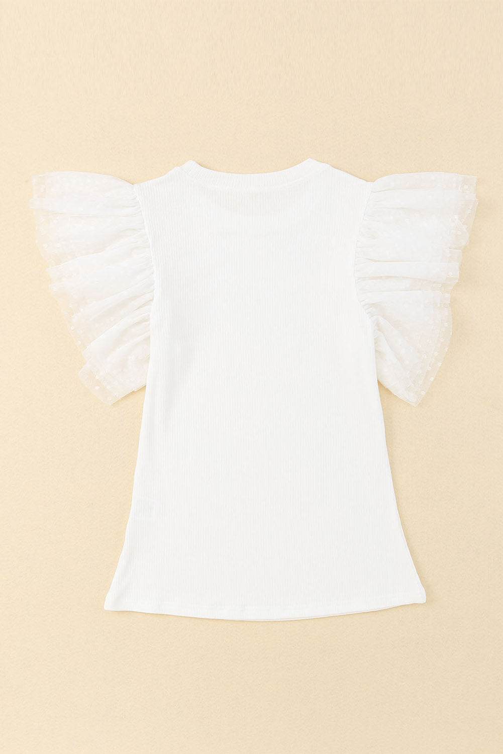 Ruffled Round Neck Cap Sleeve Blouse - UnLaced Boutique