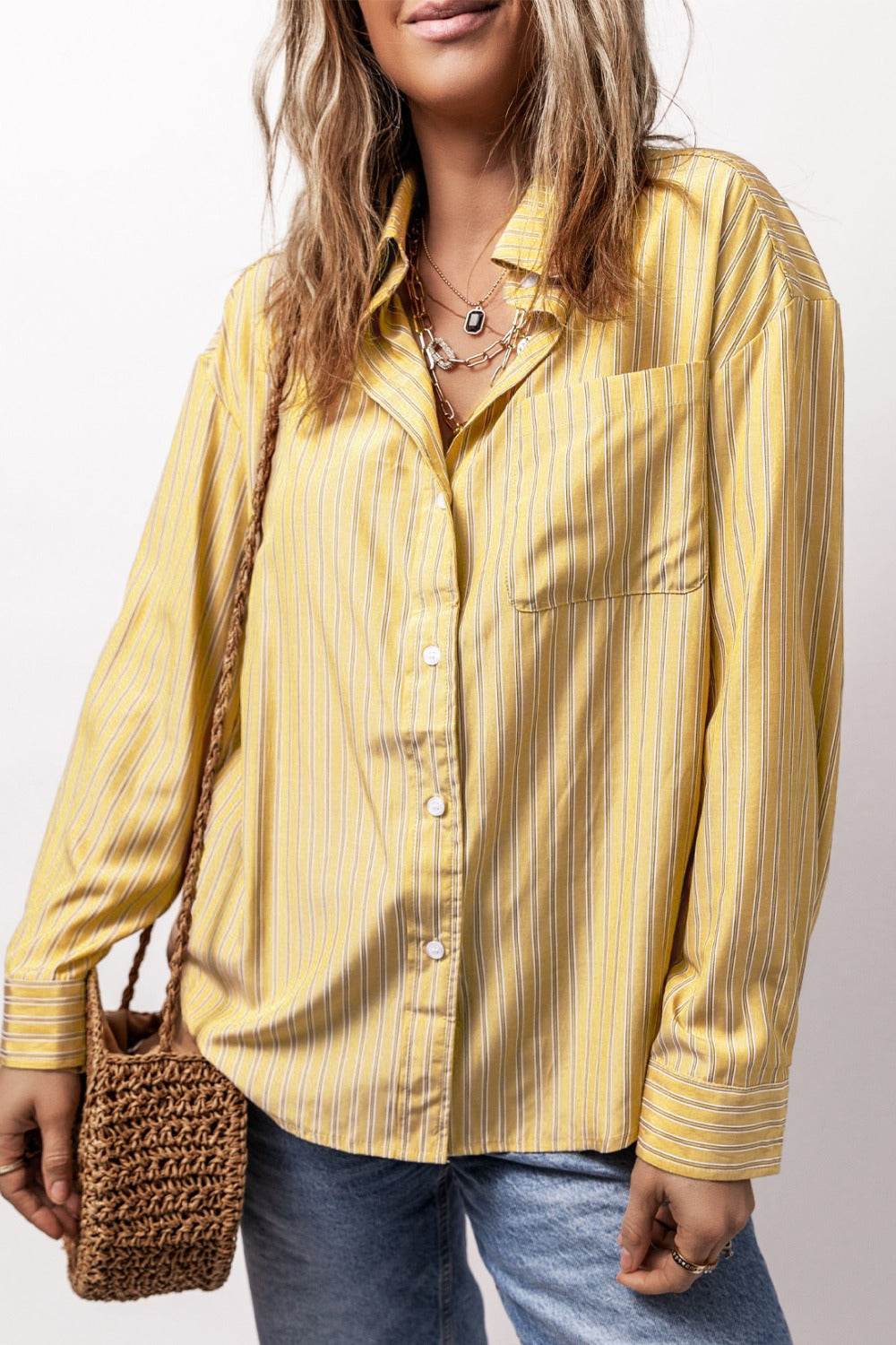 Striped Button Up Long Sleeve Shirt - UnLaced Boutique