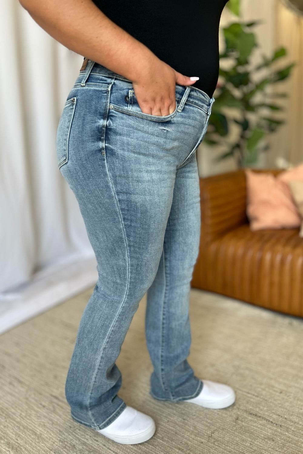 Judy Blue Full Size Medium Rise Bootcut Jeans - UnLaced Boutique