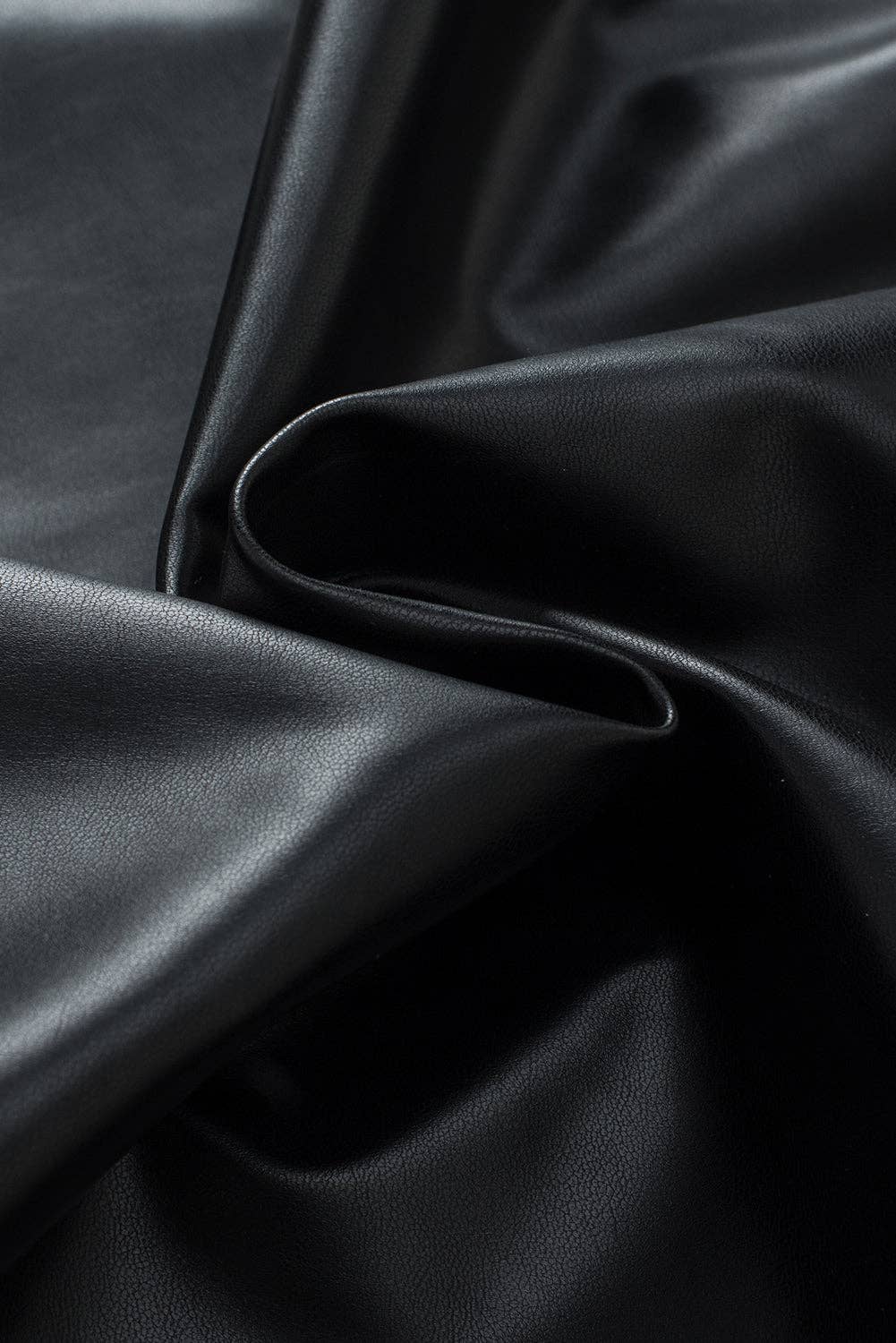 Black Faux Leather Crew Neck Tank Top - UnLaced Boutique