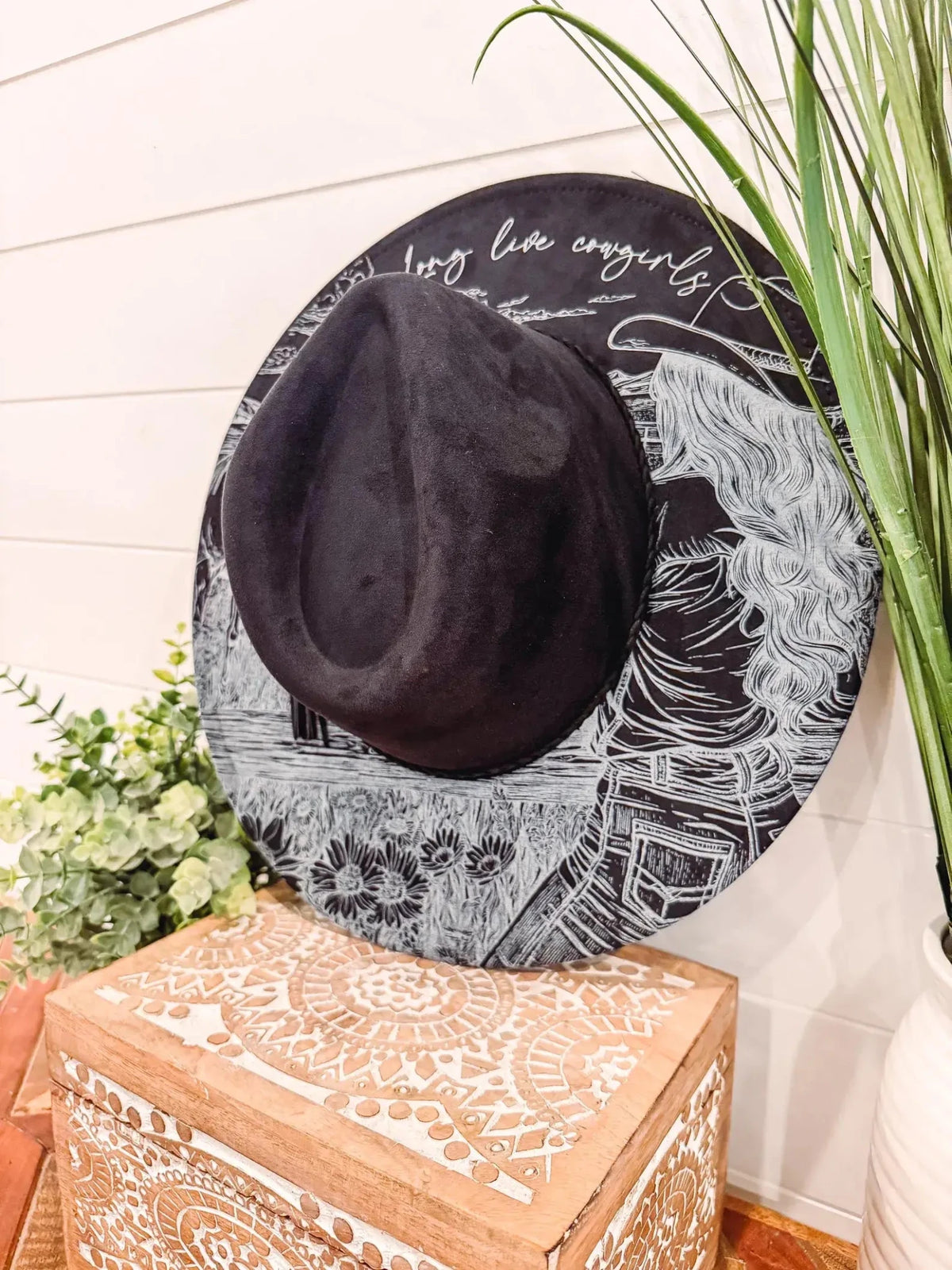 Black Floral Print Hat - UnLaced Boutique