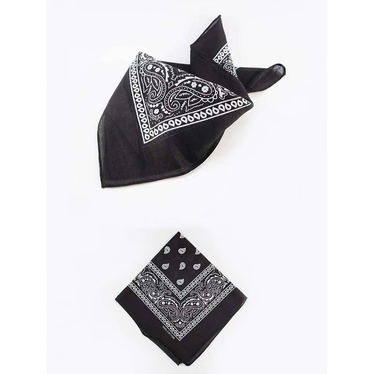 Black Pasley Pattern Bandanas - UnLaced Boutique