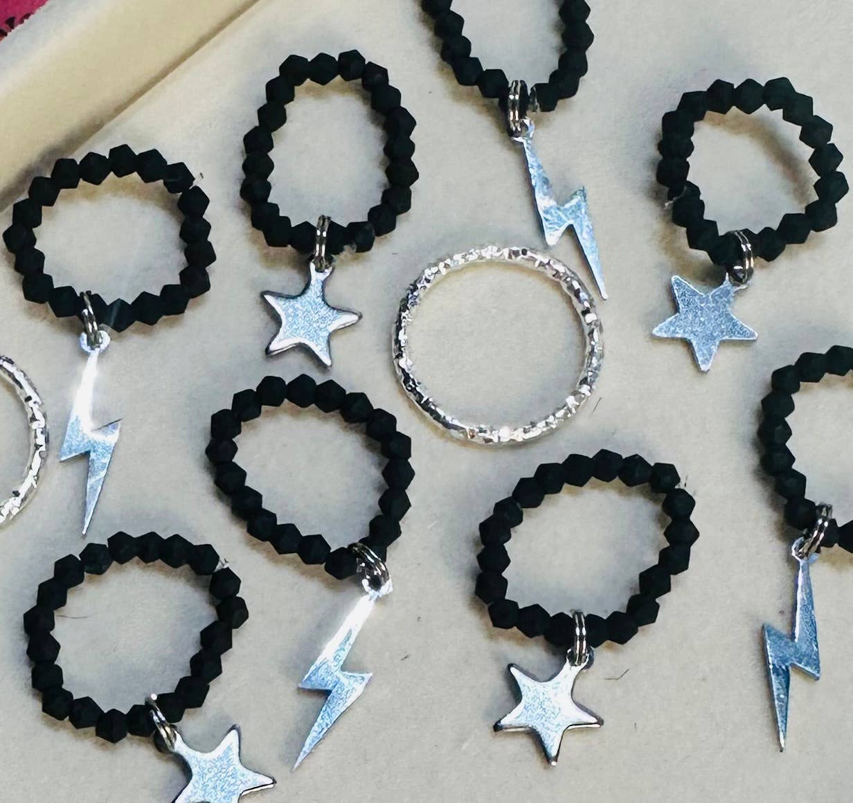 Black & Silver Bandana Stretch Charm - UnLaced Boutique