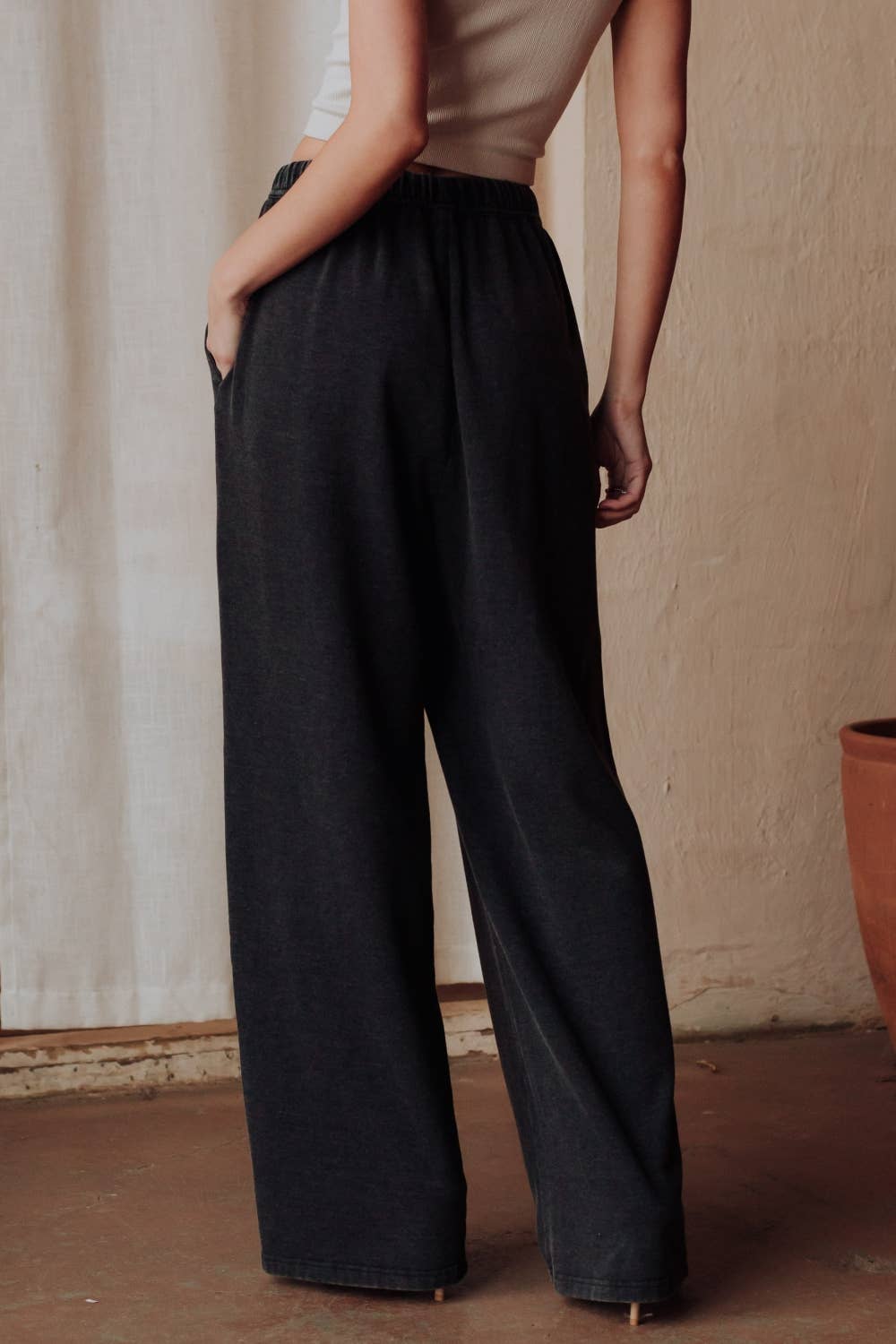 Black Washed Soft Sweatpants - UnLaced Boutique