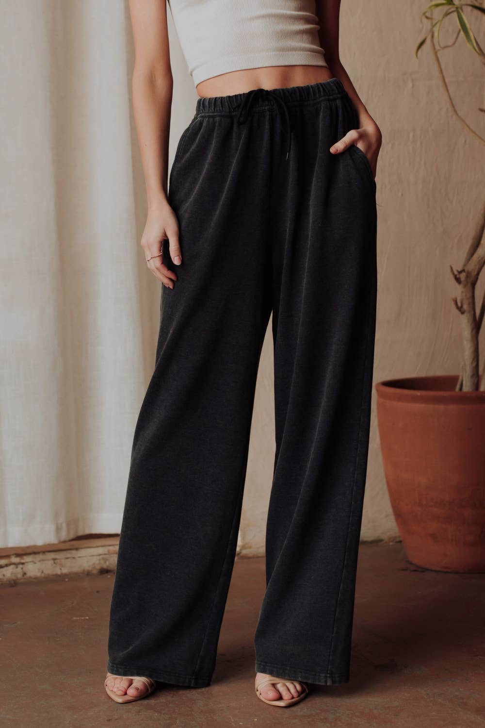 Black Washed Soft Sweatpants - UnLaced Boutique