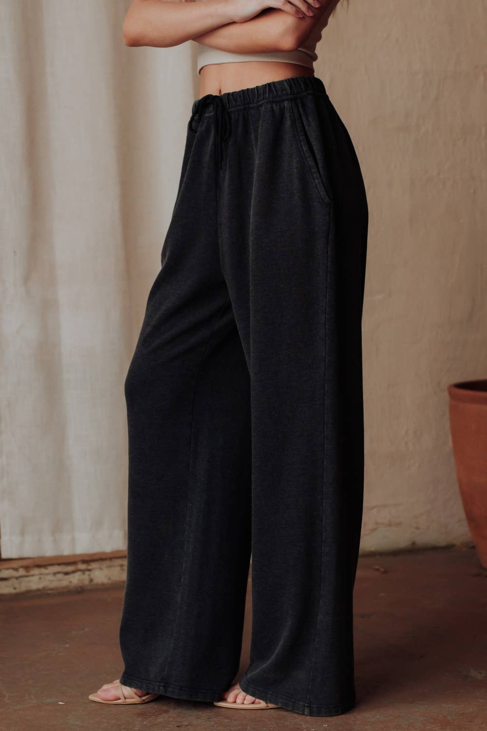 Black Washed Soft Sweatpants - UnLaced Boutique