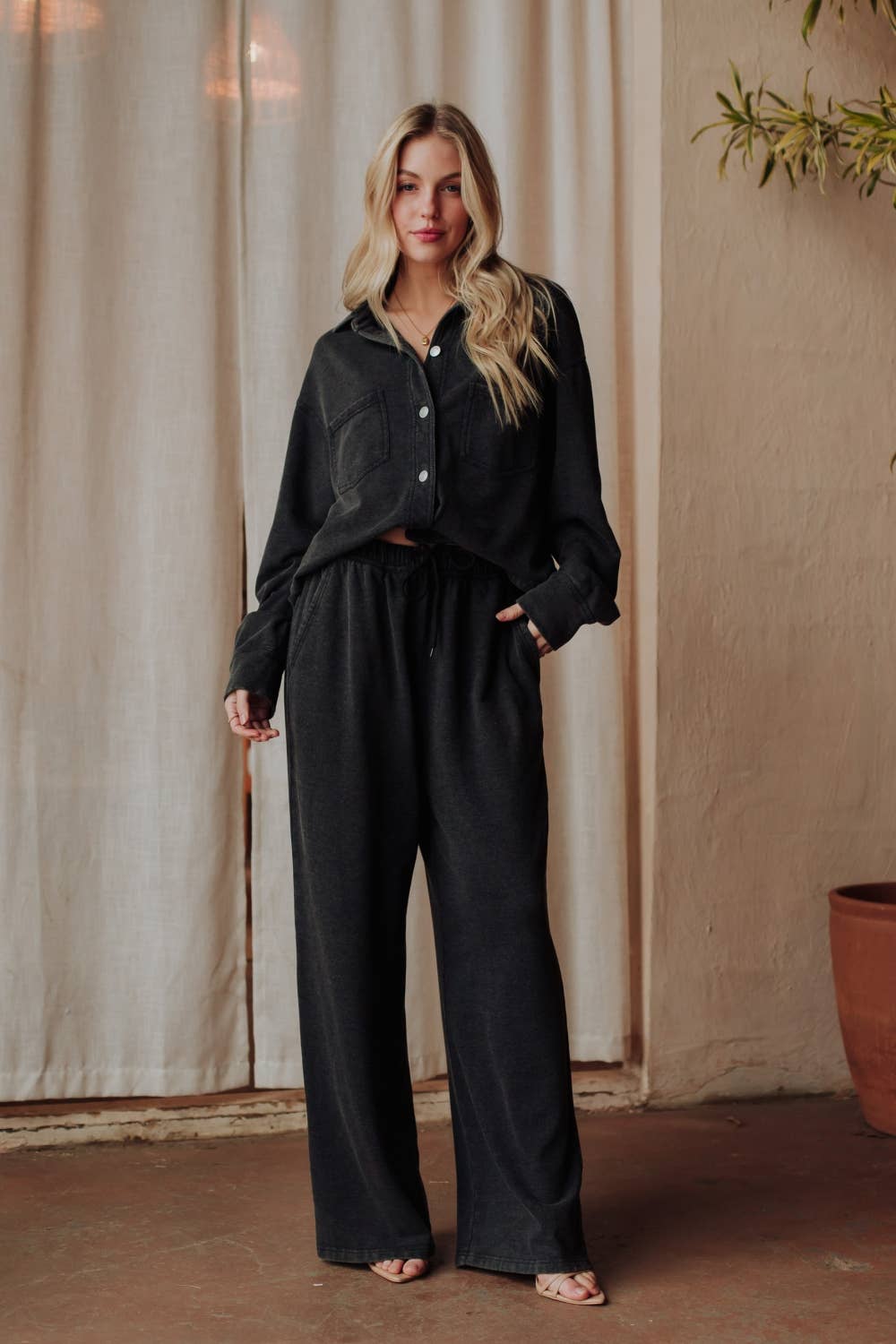 Black Washed Soft Sweatpants - UnLaced Boutique