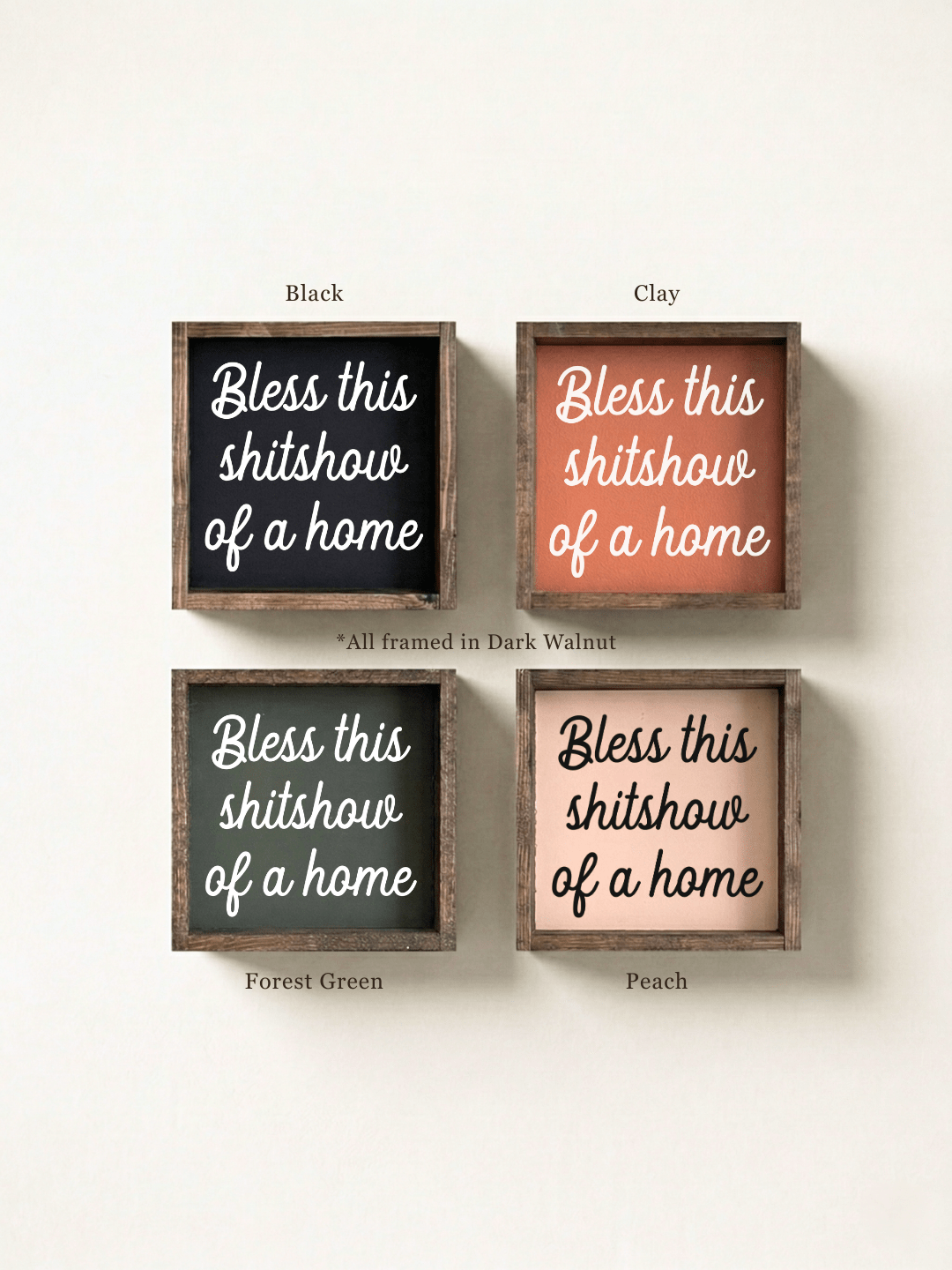 Bless This Shitshow of a Home Framed Print - Funny Wall Art - Black / Dark Walnut - UnLaced Boutique