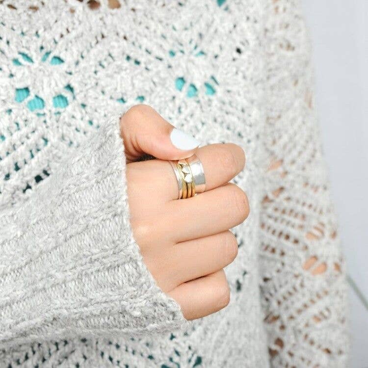 Bohemian Two-Tone Heart Ring - UnLaced Boutique