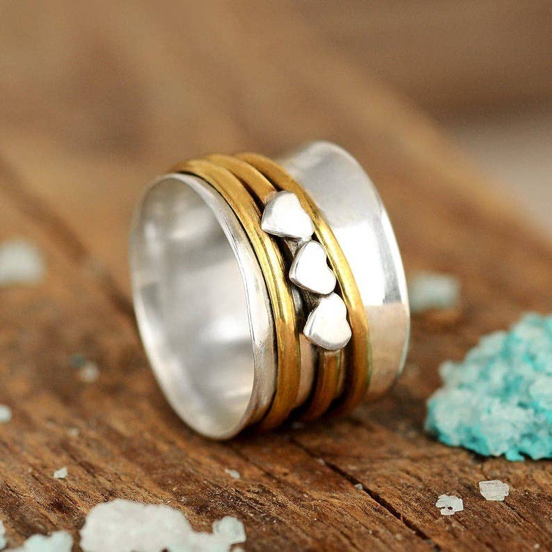 Bohemian Two-Tone Heart Ring - UnLaced Boutique