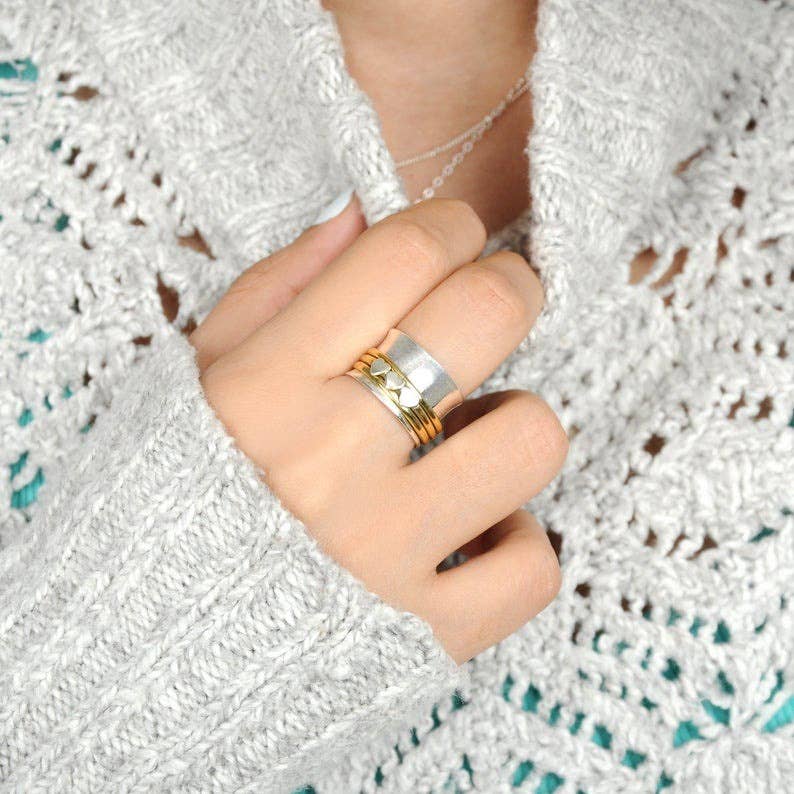 Bohemian Two-Tone Heart Ring - UnLaced Boutique