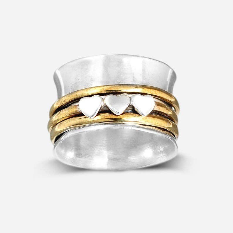 Bohemian Two-Tone Heart Ring - UnLaced Boutique
