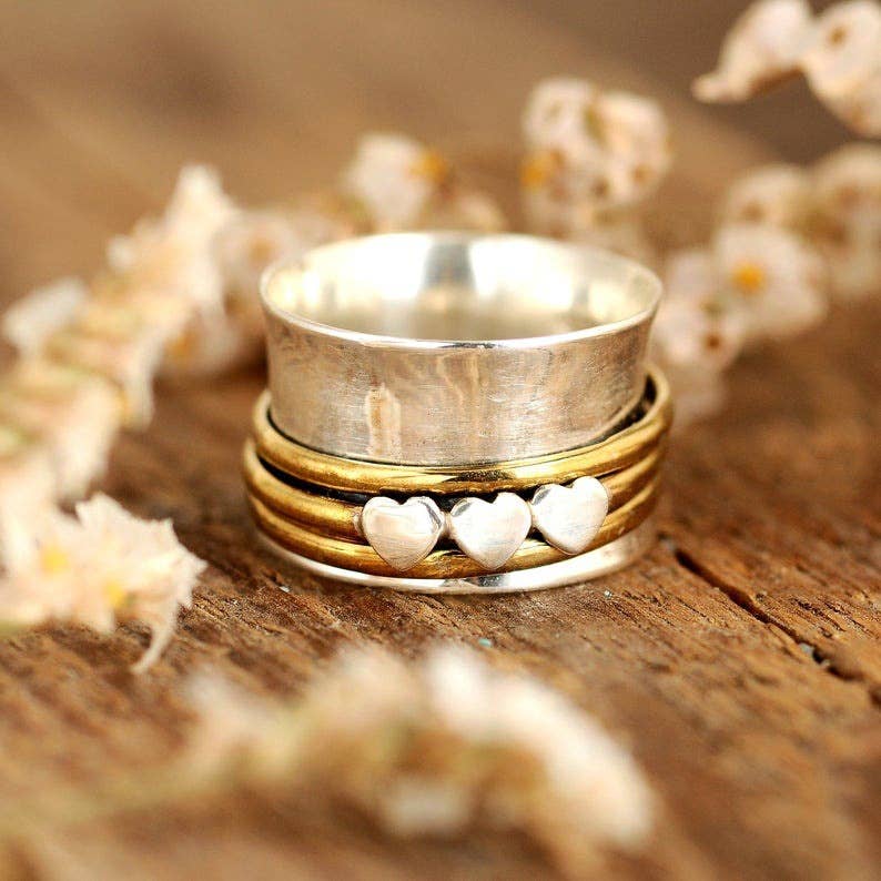 Bohemian Two-Tone Heart Ring - UnLaced Boutique