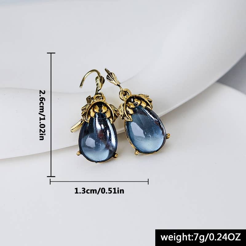 Bohemian Vintage Gemstone Leaf Earrings - UnLaced Boutique