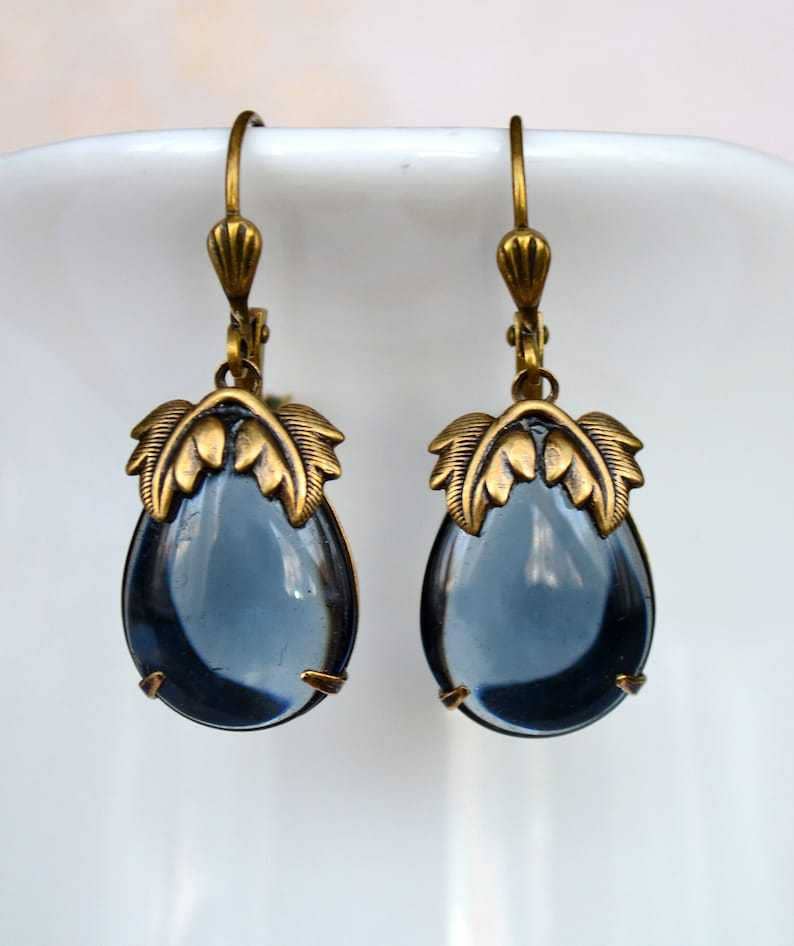 Bohemian Vintage Gemstone Leaf Earrings - UnLaced Boutique